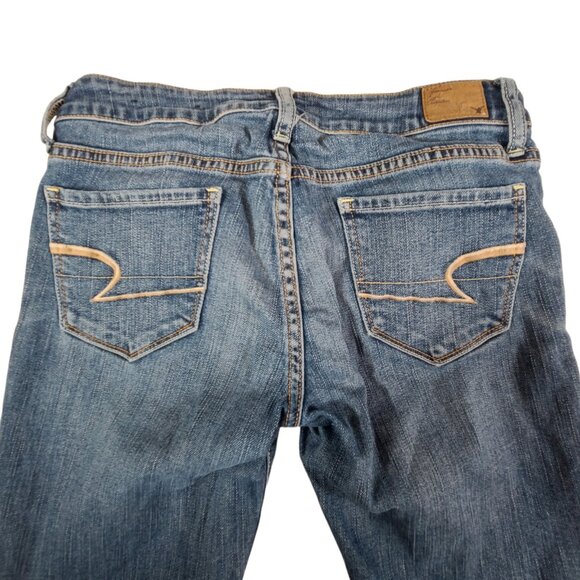 American Eagle Jeans Women 2 28x31 Stretch Skinny Low Rise Denim Medium Wash - Picture 6 of 13